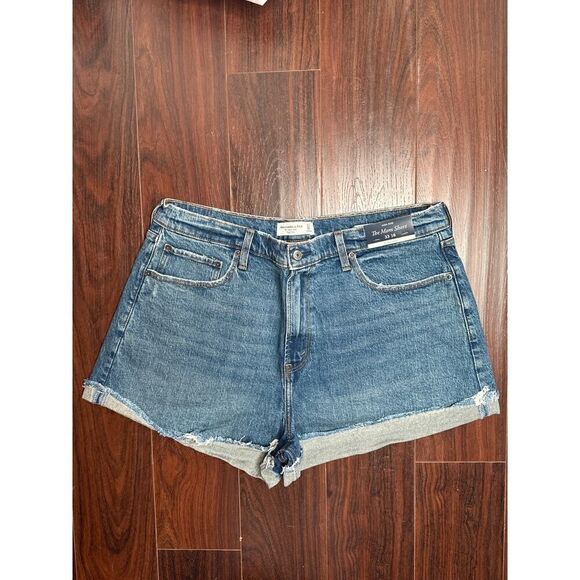 Abercrombie & Fitch Five Pocket Cut Off Mom High Rise Short Size 16 - Picture 8 of 8